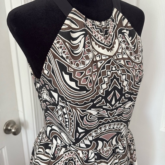 BCBG Maxazria Halter Mosaic Mesh Mini Dress - Picture 2 of 16